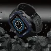 Pasek z etui ochronnym Protect Strap Band do Apple Watch 38 / 40 / 41 mm opaska obudowa pancerna - czarny, niebieski