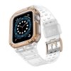 Pasek z etui ochronnym Protect Strap Band do Apple Watch 42 / 44 / 45 mm opaska obudowa pancerna - przezroczysty, różowe złoto