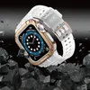 Pasek z etui ochronnym Protect Strap Band do Apple Watch 42 / 44 / 45 mm opaska obudowa pancerna - przezroczysty, różowe złoto