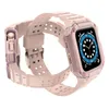 Pasek z etui ochronnym Protect Strap Band do Apple Watch 42 / 44 / 45 mm opaska obudowa pancerna - różowy