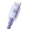 Baseus Crystal Shine Series kabel przewód USB do szybkiego ładowania i transferu danych USB Typ A - USB Typ C 100W 2m fioletowy 
