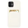 Card Case silikonowe etui portfel z kieszonką na kartę dokumenty do Samsung Galaxy S22+ (S22 Plus) biały