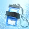 Wodoodporne etui z opaską do telefonu armband PVC - niebieskie
