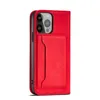 Magnet Card Case etui do iPhone 13 Pro pokrowiec portfel na karty kartę podstawka czerwony