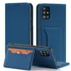 Magnet Card Case etui do Samsung Galaxy A12 5G pokrowiec portfel na karty kartę podstawka niebieski