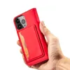 Magnet Card Case etui iPhone 14 Pro Max pokrowiec z klapką portfel podstawka czerwone