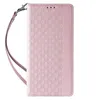 Magnet Strap Case etui iPhone 14 Pro Max pokrowiec z klapką portfel mini smycz podstawka różowe