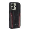 Audi Genuine Leather MagSafe iPhone 16 6.1 czarno-czerwony hardcase AU-TPUPCMIP16-R8/D3-RD