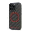 Audi Carbon Fiber Sport Red CircleMagSafe iPhone 16 Pro 6.3 czarny/black hardcase AUS-TPUPCMIP16P-RSQ/D5-BK