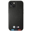Etui BMW BMHMP14S22PTDK iPhone 14 / 15 / 13 6.1 czarny/black Leather Stamp Tricolor Magsafe