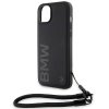 BMW BMHCP15M23RMRLK iPhone 15 Plus / 14 Plus 6.7 czarny/black hardcase Signature Leather Wordmark Cord