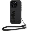 BMW BMHCP15L23RMRLK iPhone 15 Pro 6.1 czarny/black hardcase Signature Leather Wordmark Cord