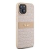 DKNY DKHCP15MPRTHSLP iPhone 15 Plus /14 Plus 6.7 różowy/pink hardcase Leather Mono Stripe & Metal Logo