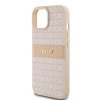 DKNY DKHCP15MPRTHSLP iPhone 15 Plus /14 Plus 6.7 różowy/pink hardcase Leather Mono Stripe & Metal Logo