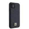 DKNY DKHMN61PSHRPSK iPhone 11 / Xr 6.1czarny/black hardcase Leather Monogram Pattern Metal Logo MagSafe