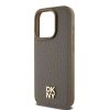 DKNY DKHMP15LPSHRPSW iPhone 15 Pro6.1 brązowy/brown hardcase Leather Monogram Pattern Metal Logo MagSafe