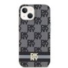 DKNY DKHMP15SHCPTSK iPhone 15 / 14 / 136.1 czarny/black hardcase IML Checkered Mono Pattern & Printed Stripes MagSafe