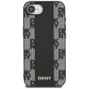 Etui DKNY Leather Checkered Mono Pattern MagSafe do iPhone 16e czarny