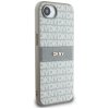 Etui DKNY Repeat Texture Pattern with    Tonal Stripe do iPhone 16e beżowy