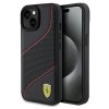 Ferrari FEHCP15SPWAK iPhone 15 / 14 / 13 6.1 czarny/black hardcase Perforated Waves Metal Logo