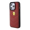 Ferrari FEHCP15LRDUR iPhone 15 Pro 6.1 czerwony/red hardcase Leather Stitched Lines