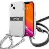 Guess GUHCP13SKC4GBSI iPhone 13 mini5,4 Transparent hardcase 4G Grey Strap Silver Chain