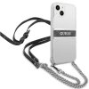 Guess GUHCP13SKC4GBSI iPhone 13 mini 5,4 Transparent hardcase 4G Grey Strap Silver Chain