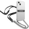 Guess GUHCP13SKC4GBSI iPhone 13 mini5,4 Transparent hardcase 4G Grey Strap Silver Chain