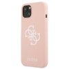 Guess GUHCP13SLS4GWPI iPhone 13 mini 5,4 różowy/pink hard case Silicone 4G Logo