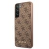 Guess GUHCS22SG4GFBR S22 S901brązowy/brown hard case 4G Metal Gold Logo