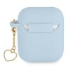 Guess  GUA2LSCHSB AirPods 1/2 cover niebieski/blue Silicone Charm Heart Collection