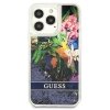 Guess GUHCP13LLFLSB iPhone 13 Pro / 136,1 niebieski/blue hardcase Flower Liquid Glitter