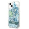 Guess GUHCP13MLFLSN iPhone 13 / 14 / 15 6.1 zielony/green hardcase Flower Liquid Glitter