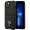 Guess GUHCP13SPSATPK iPhone 13 mini 5,4czarny/black hardcase SaffianoTriangle Logo Cardslot