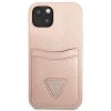 Guess GUHCP13SPSATPP iPhone 13 mini 5,4różowy/pink hardcase SaffianoTriangle Logo Cardslot