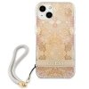 Guess GUHCP13SHFLSD iPhone 13 mini 5,4 złoty/gold hardcase Flower Strap