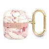 Guess GUA2HCHMAP AirPods 1/2 cover różowy/pink Marble Strap Collection