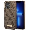 Guess GUHMP14LU4GPRW iPhone 14 Pro 6,1 brązowy/brown hard case 4G Logo Plate MagSafe