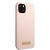 Guess GUHMP13MSBPLP iPhone 13 / 14 / 15 6.1 różowy/pink hard case Silicone Logo Plate MagSafe
