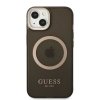 Guess GUHMP13MHTCMK iPhone 13 / 14 / 15 6.1 czarny/black hard case Gold Outline Translucent MagSafe