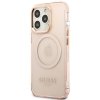 Guess GUHMP13XHTCMP iPhone 13 Pro Max 6,7 różowy/pink hard case Gold Outline Translucent MagSafe