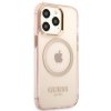 Guess GUHMP13XHTCMP iPhone 13 Pro Max 6,7 różowy/pink hard case Gold Outline Translucent MagSafe