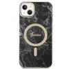 Zestaw Guess GUBPP14MHMEACSK Case+ Charger iPhone 14 Plus / 15 Plus 6.7 czarny/black hard case Marble MagSafe