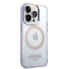 Guess GUHMP14LHTCMU iPhone 14 Pro 6.1 purpurowy/purple hard case Gold Outline Translucent MagSafe