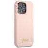 Guess GUHCP13XLSLMGLP iPhone 13 Pro Max 6.7 jasnoróżowy/light pink hardcase Silicone Script Gold Logo