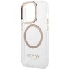 Guess GUHMP15LHTRMD iPhone 15 Pro 6.1złoty/gold hard case Metal Outline Magsafe