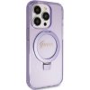 Guess GUHMP15LHRSGSU iPhone 15 Pro 6.1 fioletowy/purple hardcase Ring Stand Script Glitter MagSafe