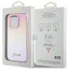 Guess GUHCP15LPSAIRSP iPhone 15 Pro 6.1 różowy/pink hardcase Saffiano Iridescent Script