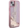 Guess GUHCP15MLFCSEGP iPhone 15 Plus / 14 Plus 6.7 różowy/pink hardcase Liquid Glitter Gold Stripes