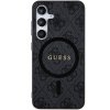 Guess GUHMS24SG4GFRK S24 S921 czarny/black hardcase 4G Collection Leather Metal Logo MagSafe